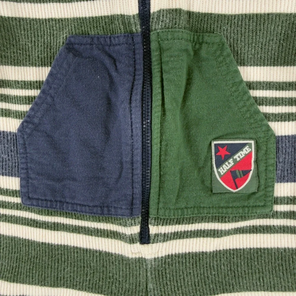Vintage Gymboree Baby Boys Striped Ribbed Cotton Romper One Piece Small